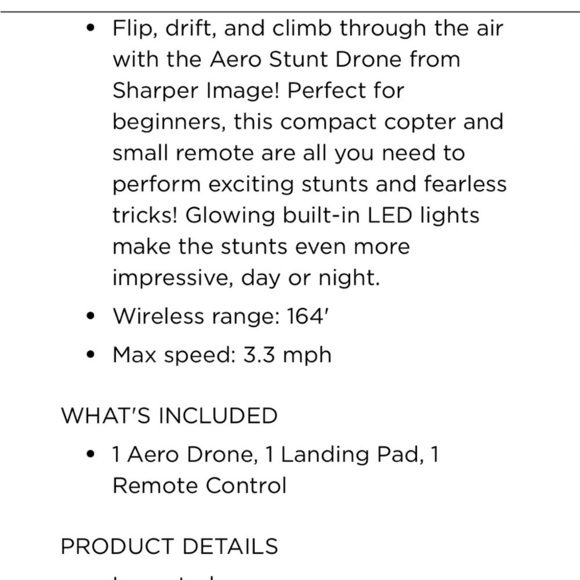 🆕 Sharper Image. Aero Drone. Rechargeable LED stunt drone - Picture 6 of 7